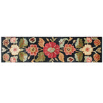 Crimson Blossom Hand Tufted Wool Runner Rug with vibrant floral patterns in red, green, and yellow, perfect for adding elegance to kitchens, hallways, or bathrooms.