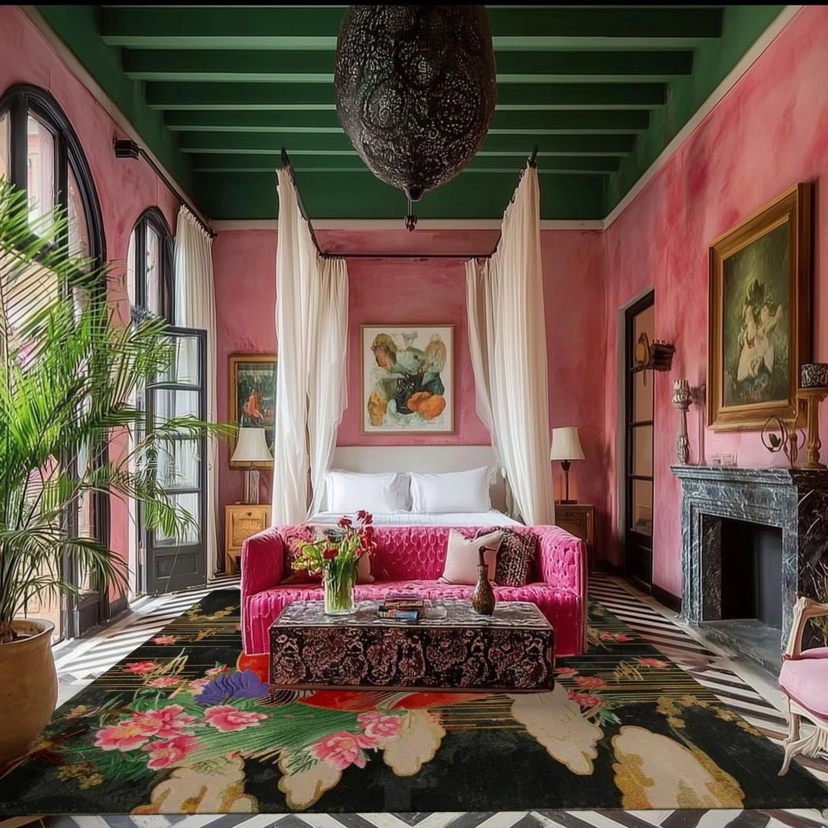 Crimson Crane Legacy Hand Tufted Rug