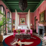 Crimson Flight Hand Tufted Round Rug