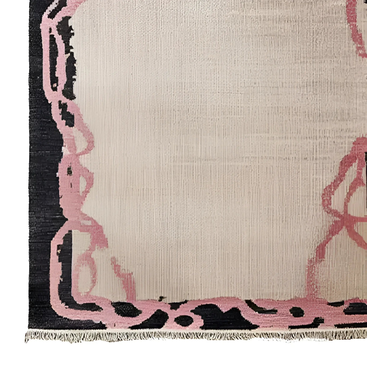 Top view of the Crimson Thread Hand Knotted Wool Area Rug showcasing its elegant abstract design, perfect as a wool rug for office or formal dining room settings.