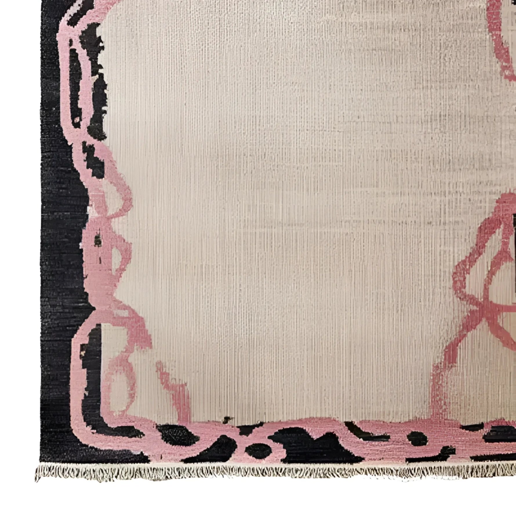 Top view of the Crimson Thread Hand Knotted Wool Area Rug showcasing its elegant abstract design, perfect as a wool rug for office or formal dining room settings.