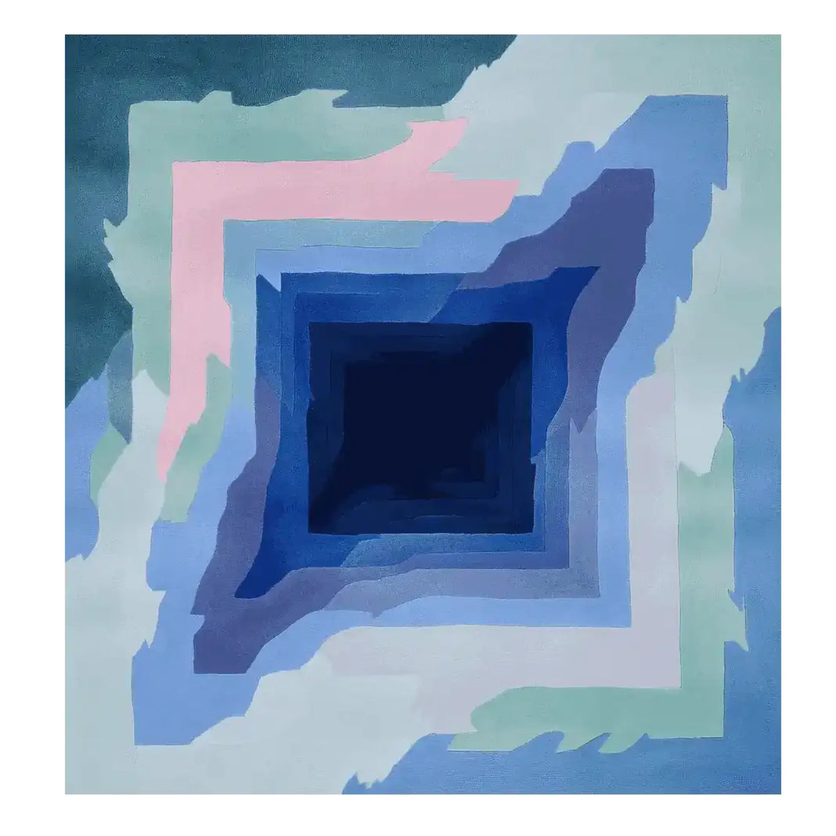 The Crystal Vortex Dream Hand Tufted Rug is a captivating area rug featuring an abstract design with swirling layers of blue, pink, and green hues. This square rug is perfect for adding a contemporary touch to large living room spaces. Made from high-quality wool, this square area rug not only enhances the aesthetics of your home but also provides a soft and comfortable feel underfoot.