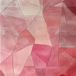 The Crystalline Elegance Wool Runner Rug showcases a stunning abstract design with shades of pink and beige. Perfect for adding a touch of contemporary style to a living room or as a hallway runner rug. This wool rug is also ideal for kitchens, bathrooms, or as a large area rug, enhancing any space with its unique pattern and elegant appeal.