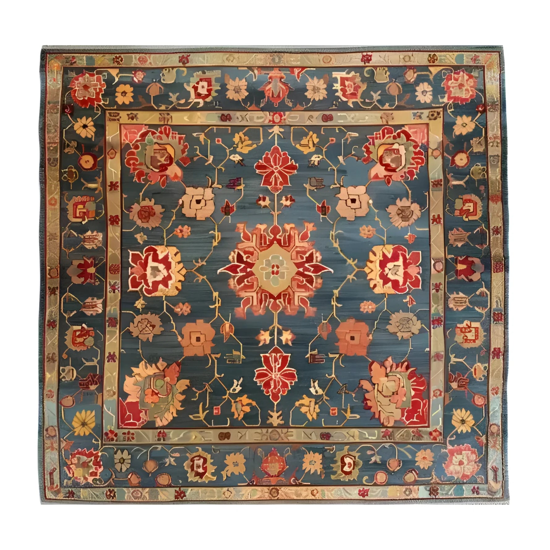 Beautifully crafted Cultural Blossom Legacy Hand Knotted Area Rug featuring intricate Persian floral patterns in vibrant colors. Perfect for adding elegance to living rooms and dining rooms, this wool rug is available in a generous 8x10 size, making it an ideal choice for rugs for living room settings.