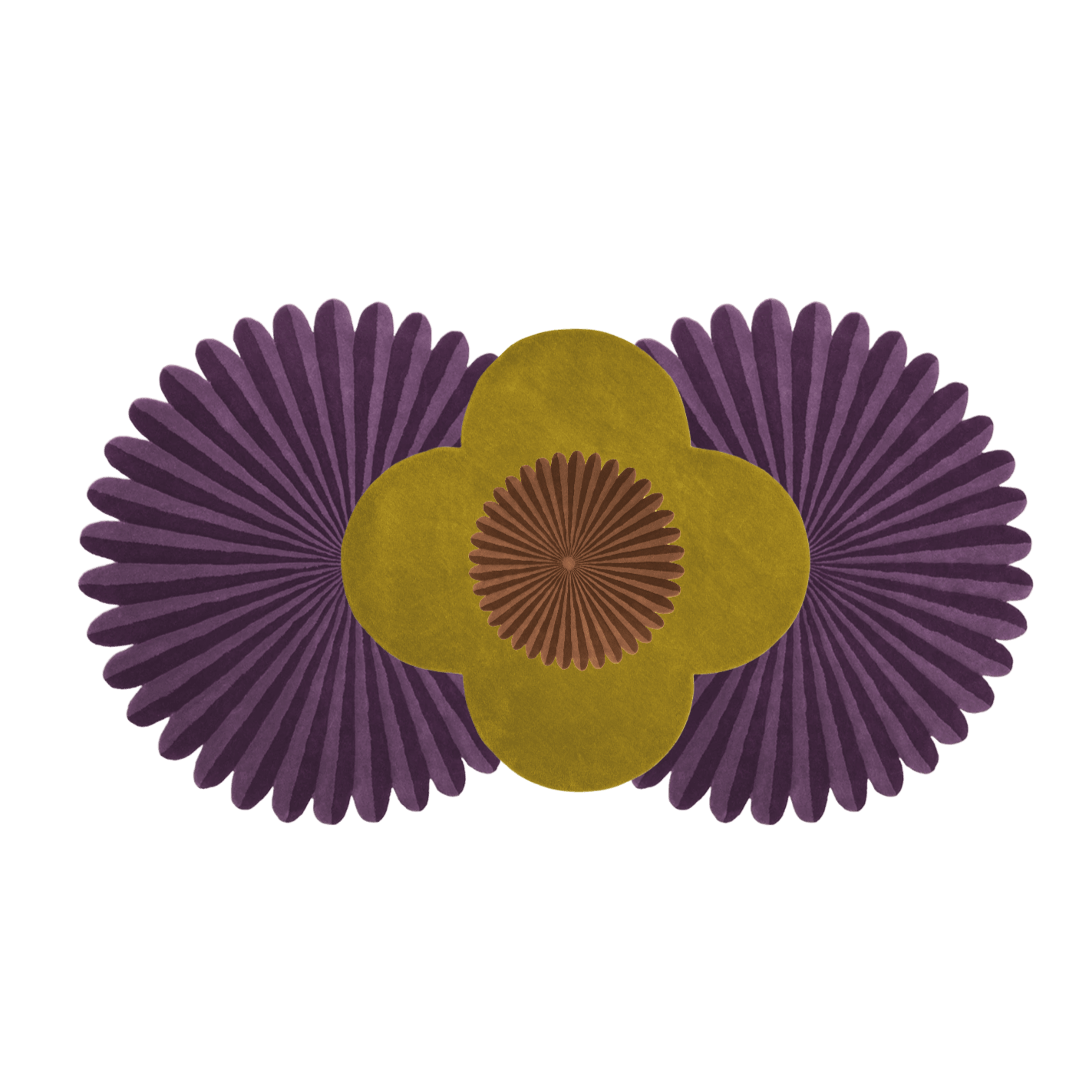 Daisy within Daisy Pleated Hand Tufted Wool Rug Runner - Purple - MAIA HOMES