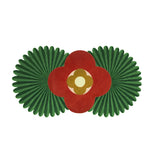 Daisy within Daisy Pleated Hand Tufted Wool Rug Runner - Red