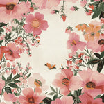 A beautifully detailed area rug featuring vibrant pink and orange floral patterns on a soft cream background. This hand-tufted wool rug is perfect for adding a touch of nature-inspired elegance to your living room. Ideal for spaces needing an 8x10 floral rug that combines artistry and comfort.