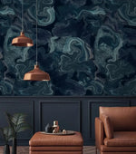 Dark Blue Abstract Art Marble Wallpaper Mural