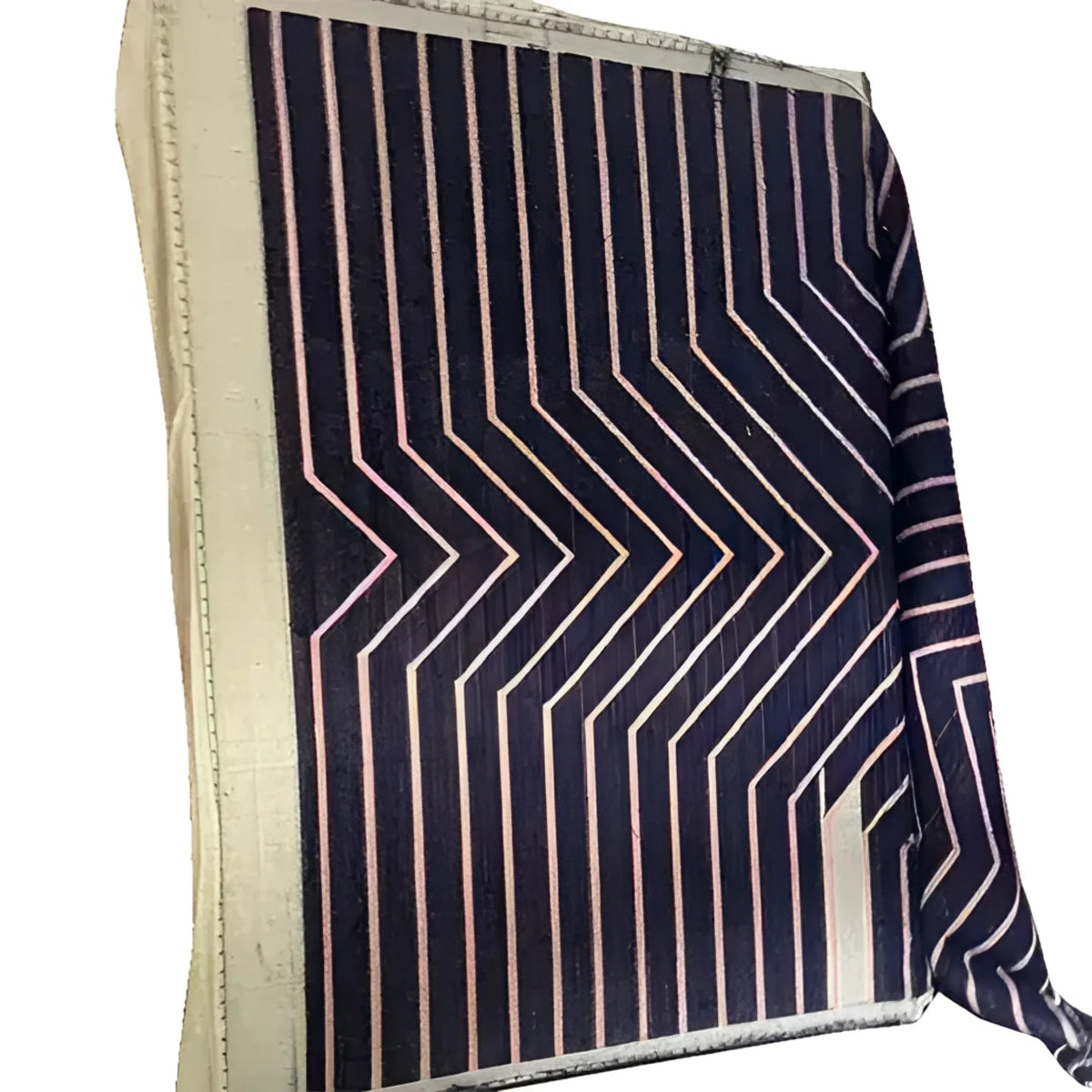 Dark teal geometric area rug with a modern pattern, perfect for enhancing living room and dining room spaces. This hand-tufted wool rug features clean lines and a contemporary design, ideal for formal dining room settings.