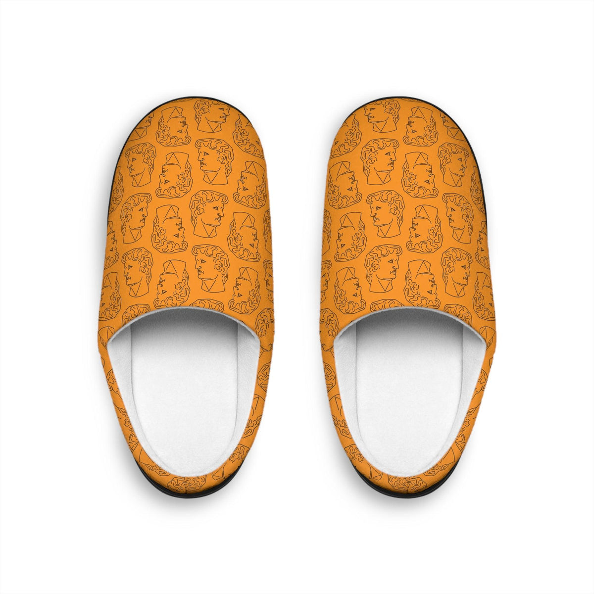 David Bust Orange Women's Indoor Slippers Black sole