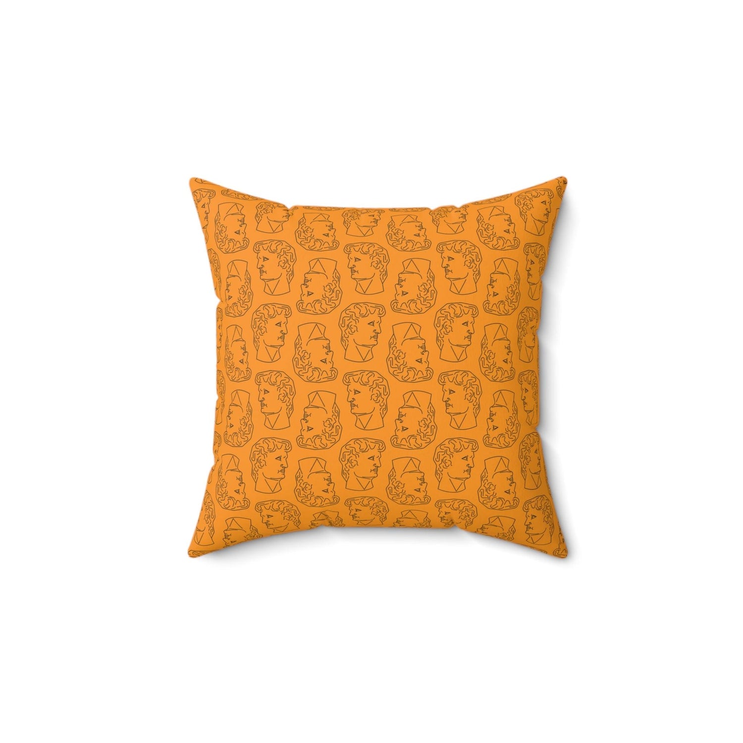 David Busts Orange Printed Throw Pillow