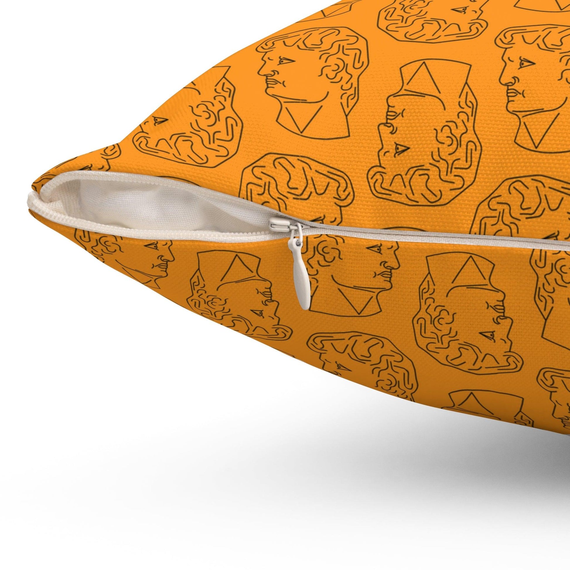 David Busts Orange Printed Throw Pillow - MAIA HOMES