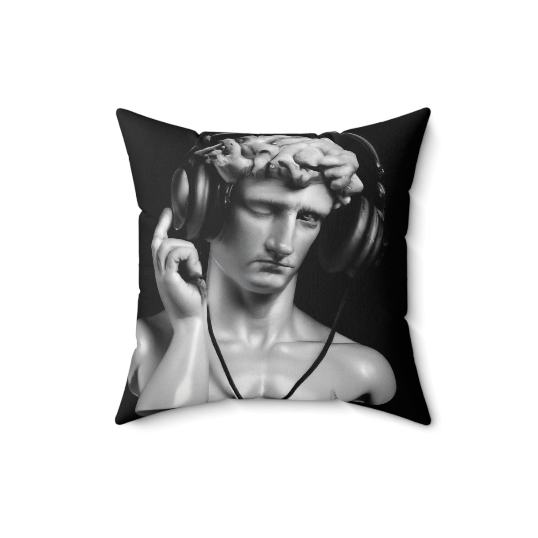 David with Headset Accent Square Throw Pillow 16" × 16"