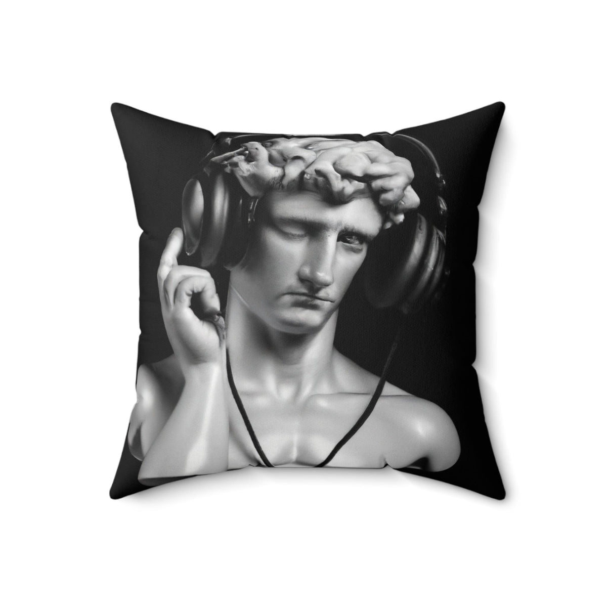 David with Headset Accent Square Throw Pillow 18" × 18"