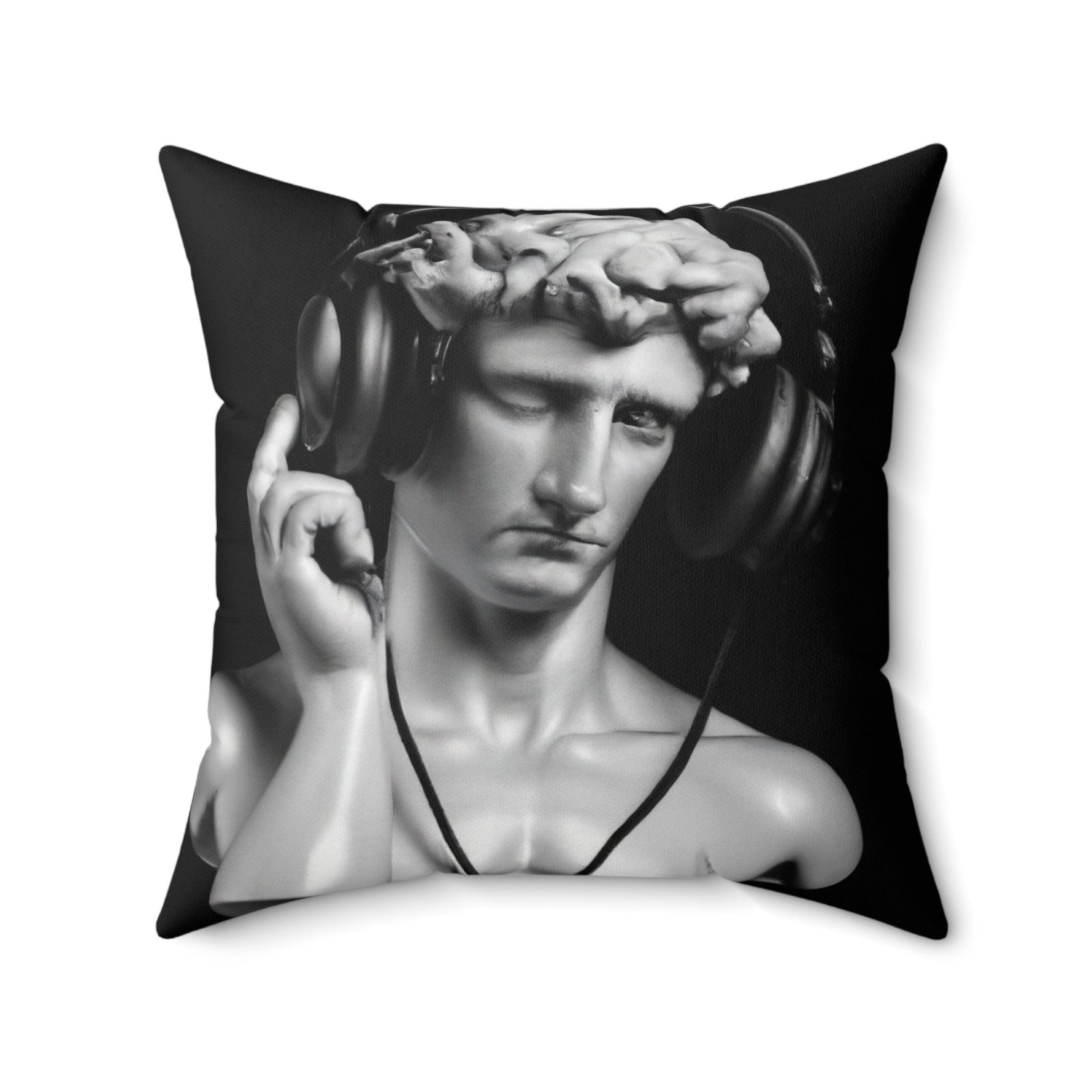 David with Headset Accent Square Throw Pillow 20" × 20"