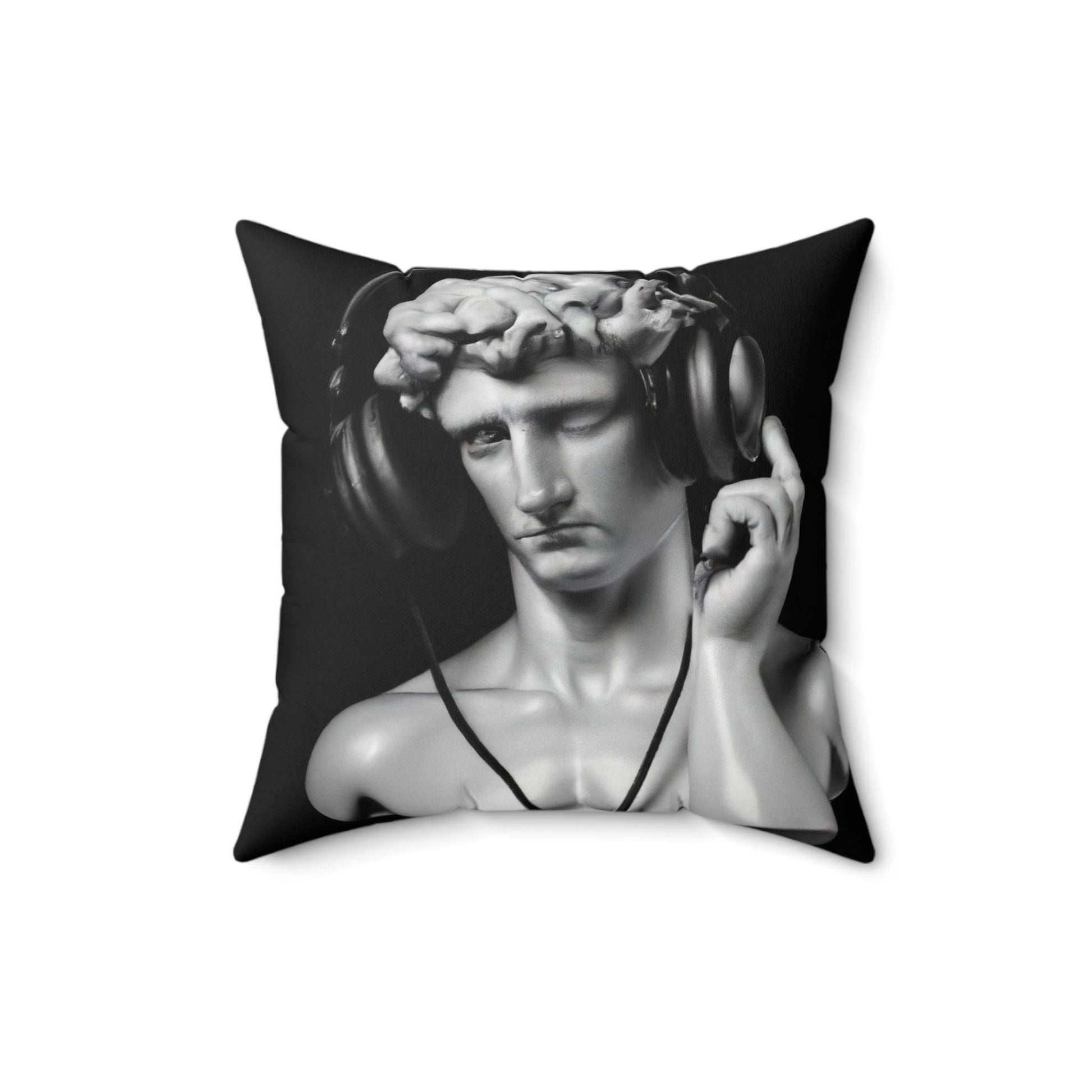 David with Headset Accent Square Throw Pillow - MAIA HOMES