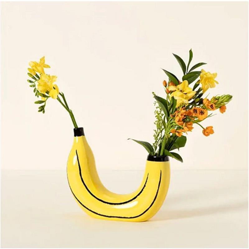 Decorative Banana Shaped Vase - MAIA HOMES