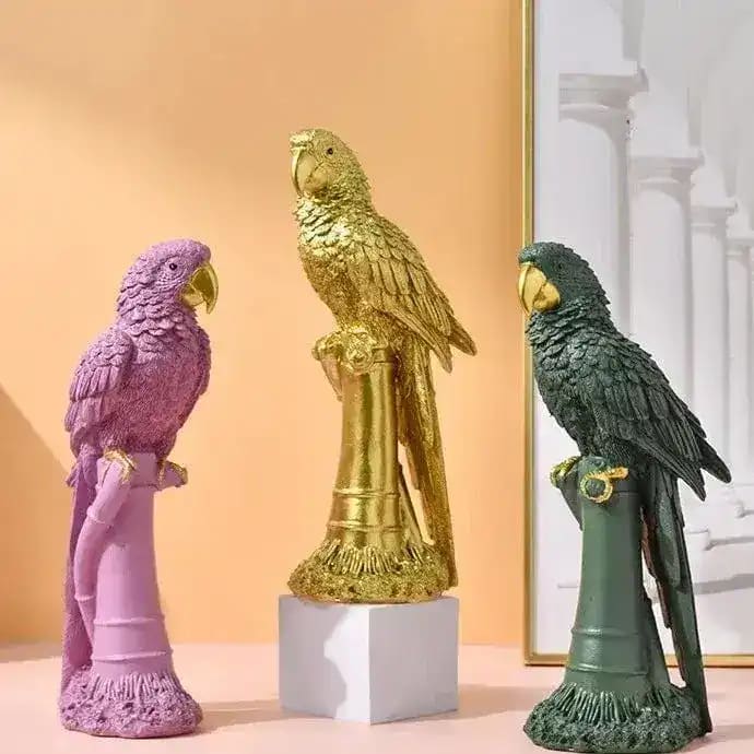 Decorative Exotic Parrot Figurine Tall