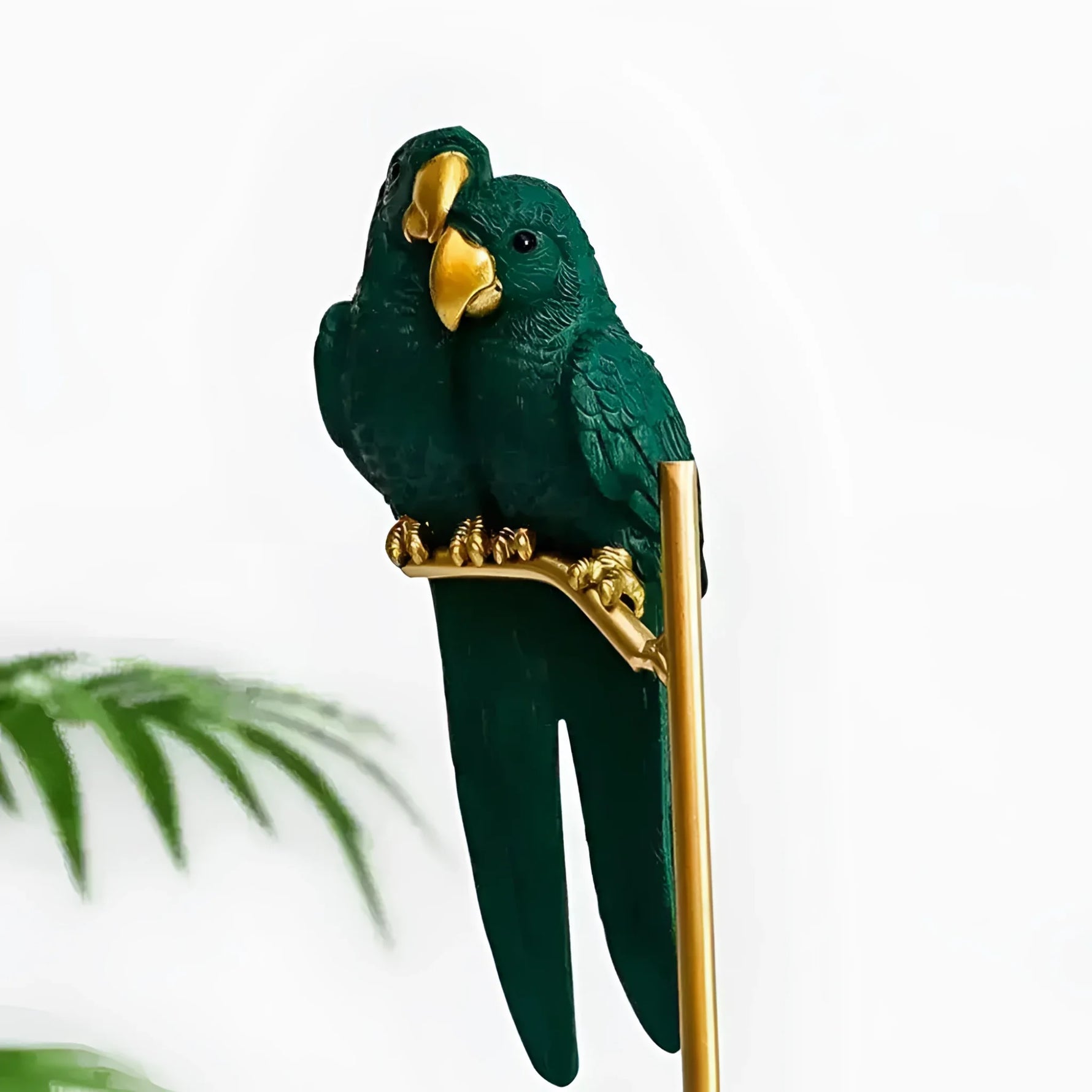 Decorative Parrots on Gold Stand