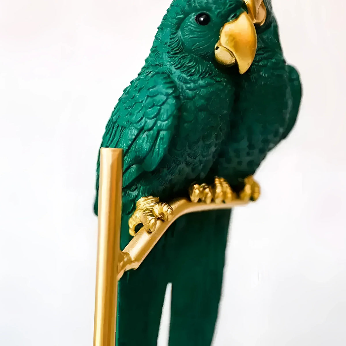 Decorative Parrots on Gold Stand