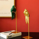 Decorative Parrots on Gold Stand Gold
