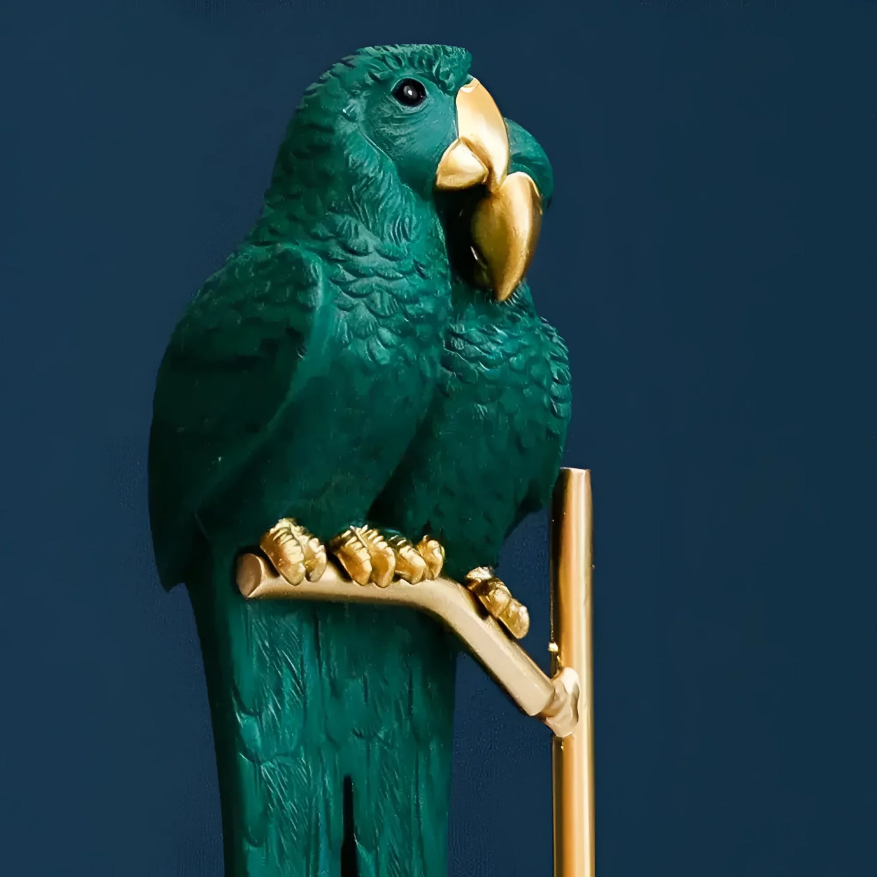 Decorative Parrots on Gold Stand