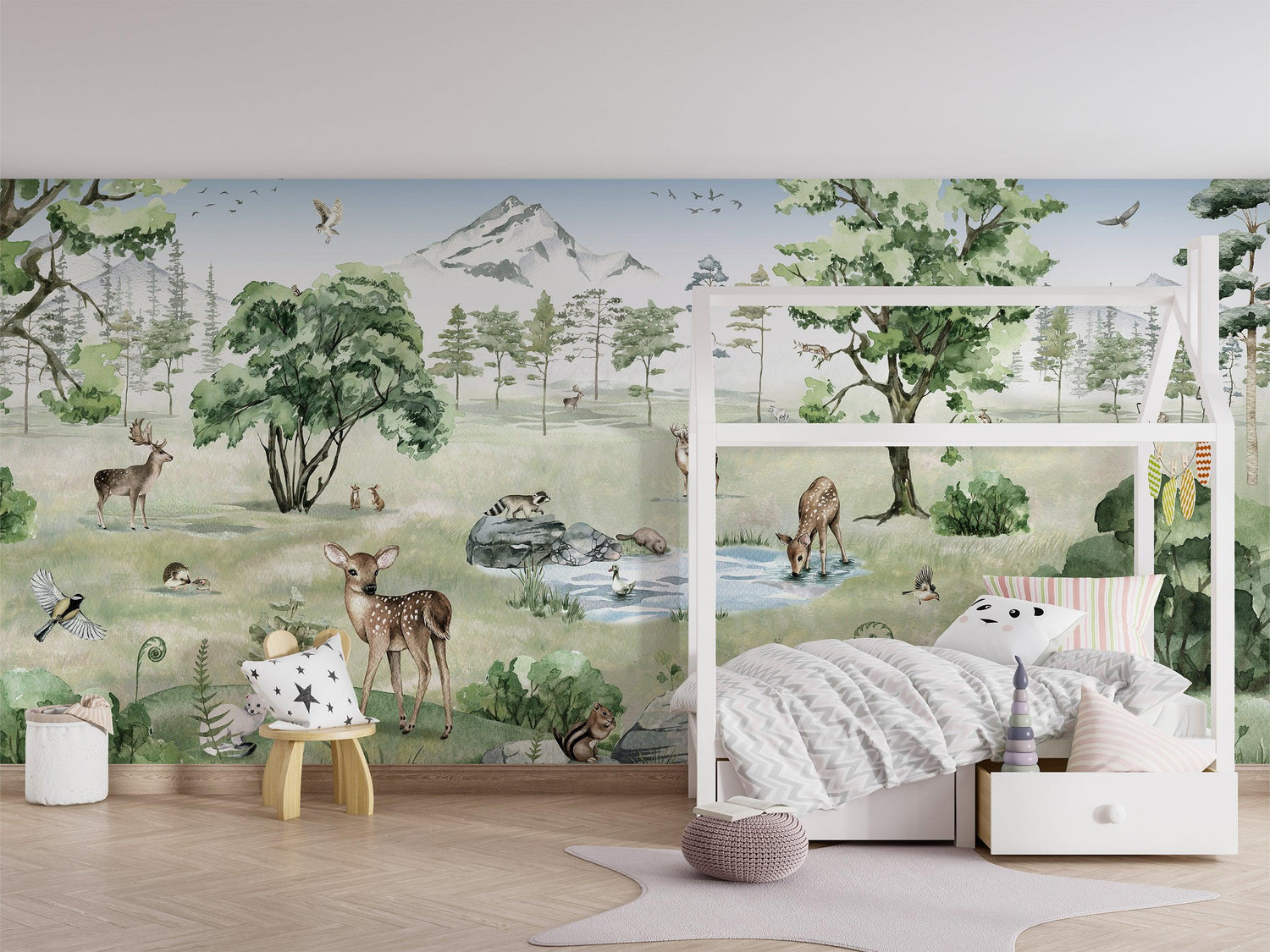 Deer Forest - Summer Wallpaper Mural