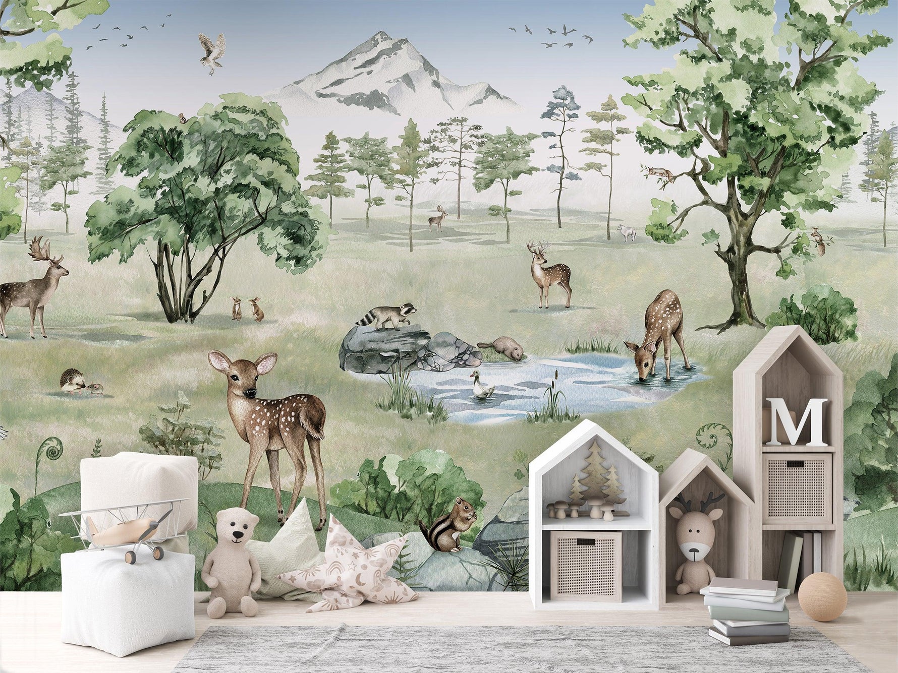 Deer Forest - Summer Wallpaper Mural