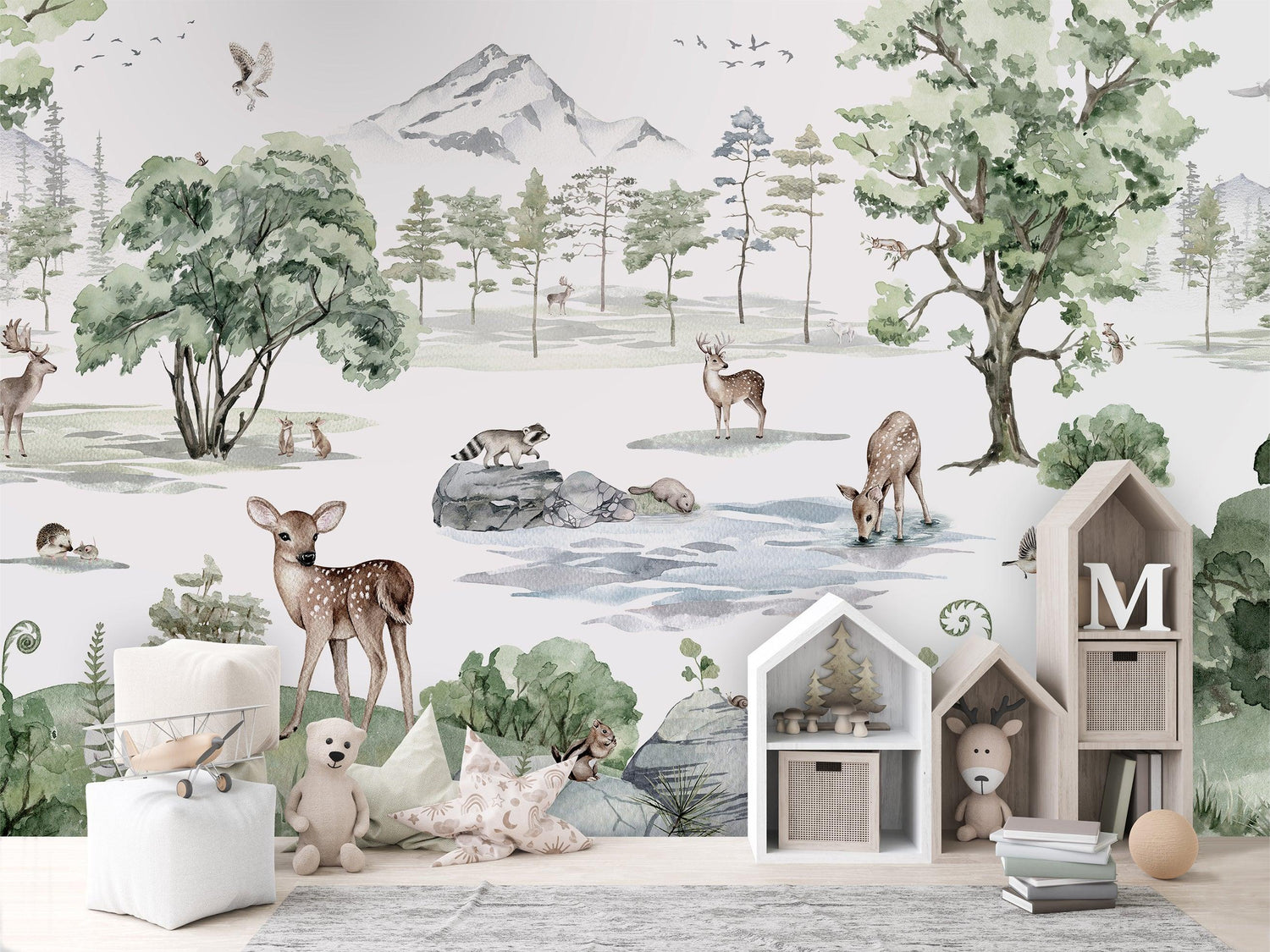 Deer Forest - Winter Wallpaper Mural