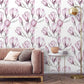 Delicate Pink Floral Watercolor White Wallpaper - MAIA HOMES