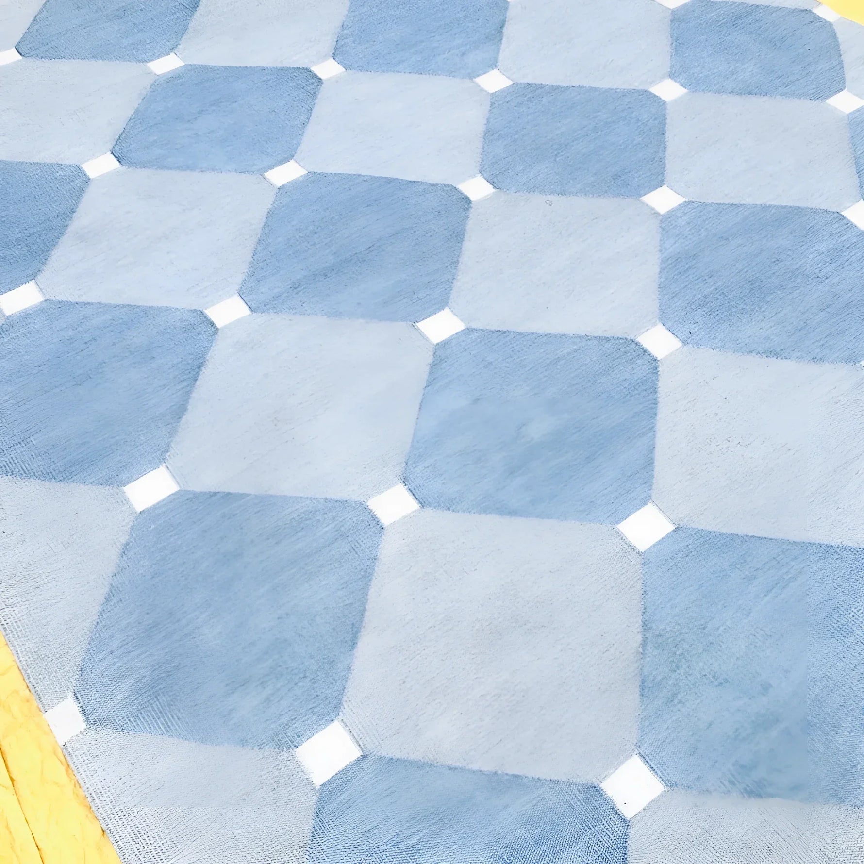 Diamond Blue Classic Dhurrie Cotton Rug - 1001 KNOTS