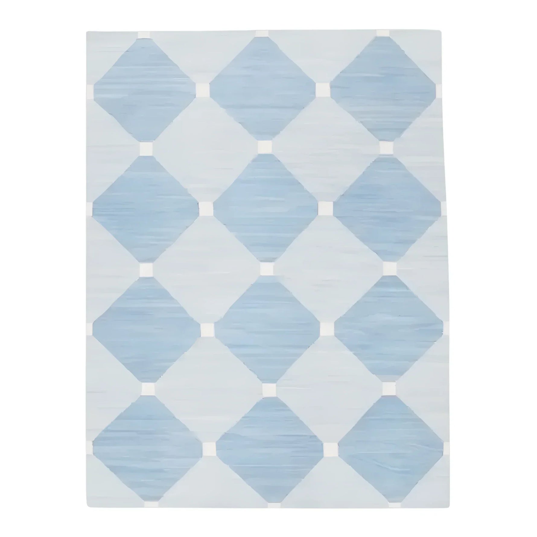 Diamond Blue Classic Dhurrie Cotton Rug