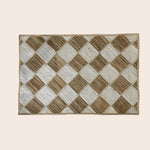 Diamond Checker Jute Rug - Natural and White