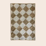 Diamond Checker Jute Rug - Natural and White