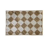 Diamond Checker Jute Rug - Natural and White