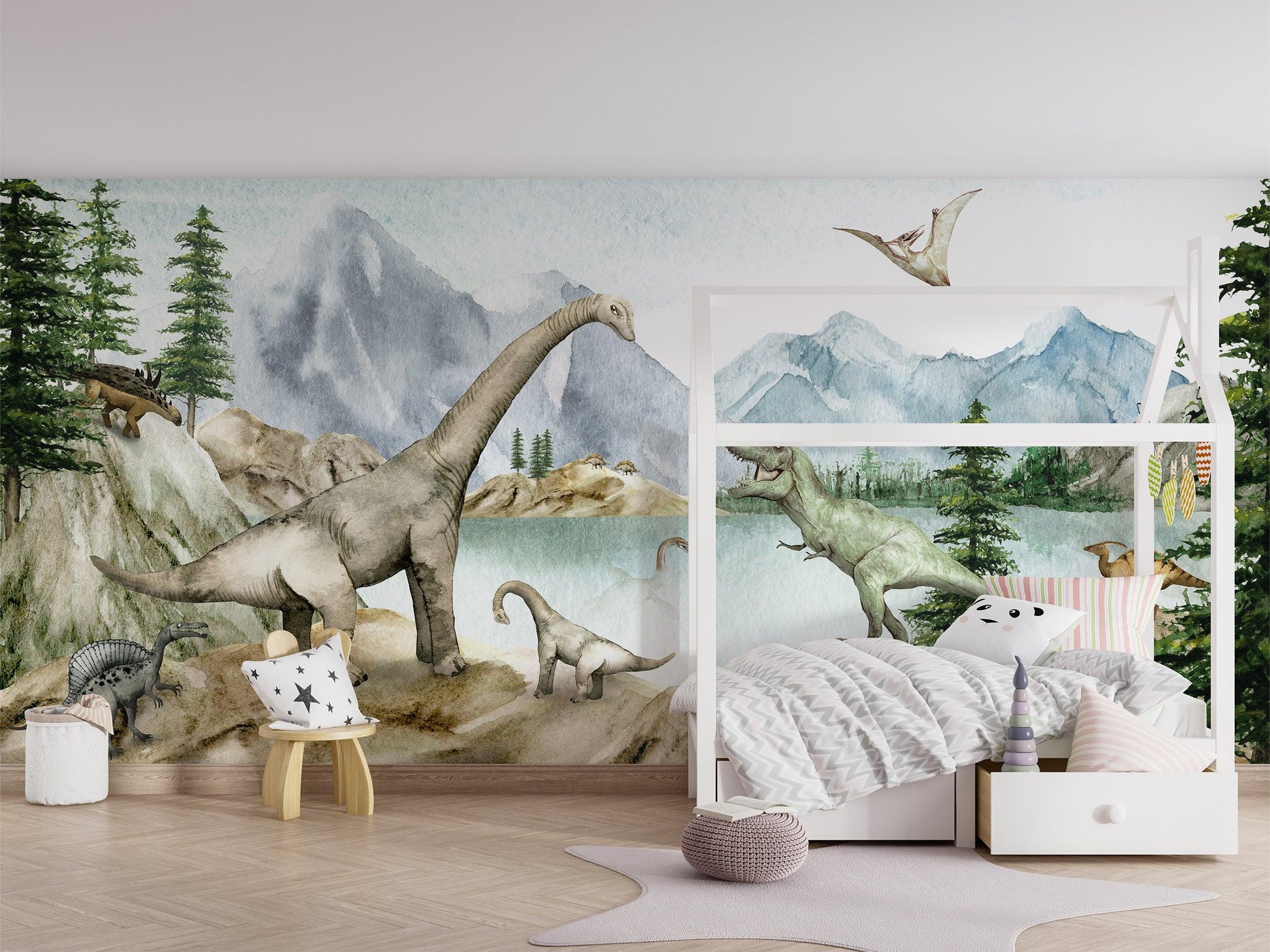 Dino Dreams Wallpaper Mural - MAIA HOMES