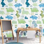 Dinosaurs in the Park Nursery Wallpaper