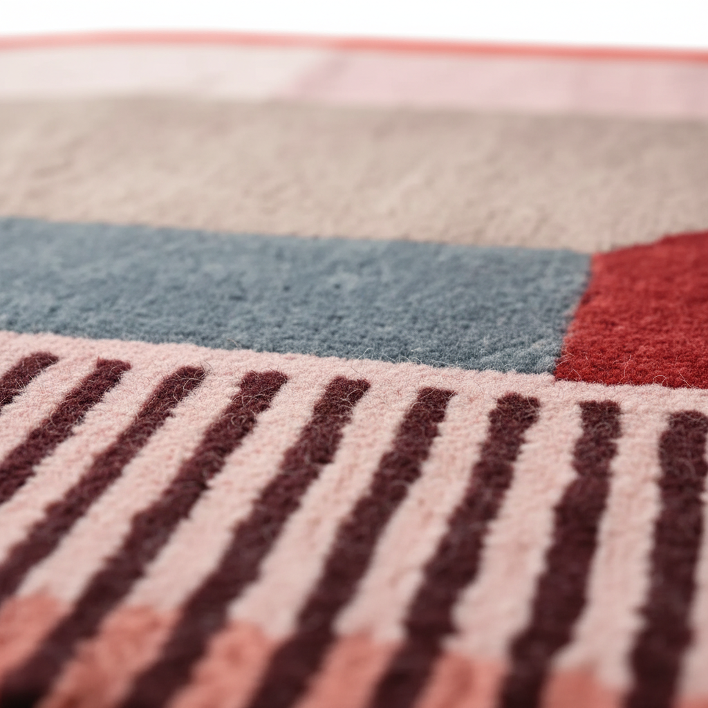 Retro Door Shape Geometry Hand Tufted Wool Rug 3' x 5'