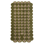 Olive Green Sculpted Dot Hand-Tufted Rug with Scalloped Shape