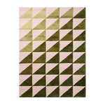 Pink and Olive Triangle Gradient Hand-Tufted Rug