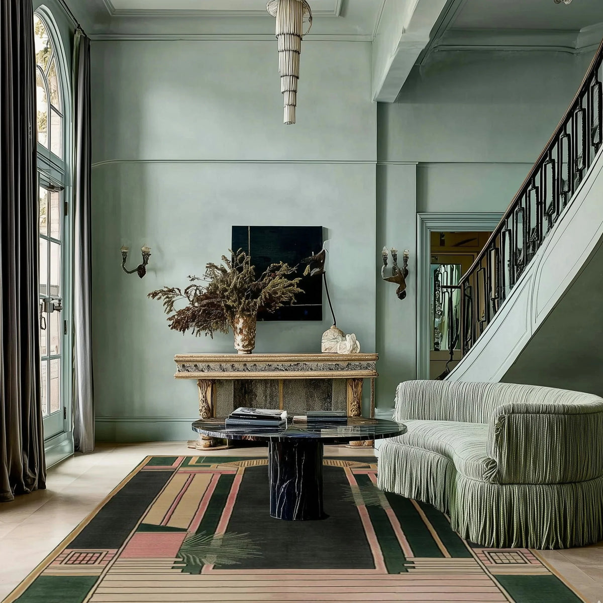 Dragon Gate Realm Hand Tufted Wool Rug