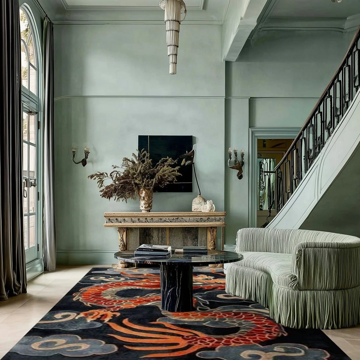 Dragon Wrath Hand Tufted Rug