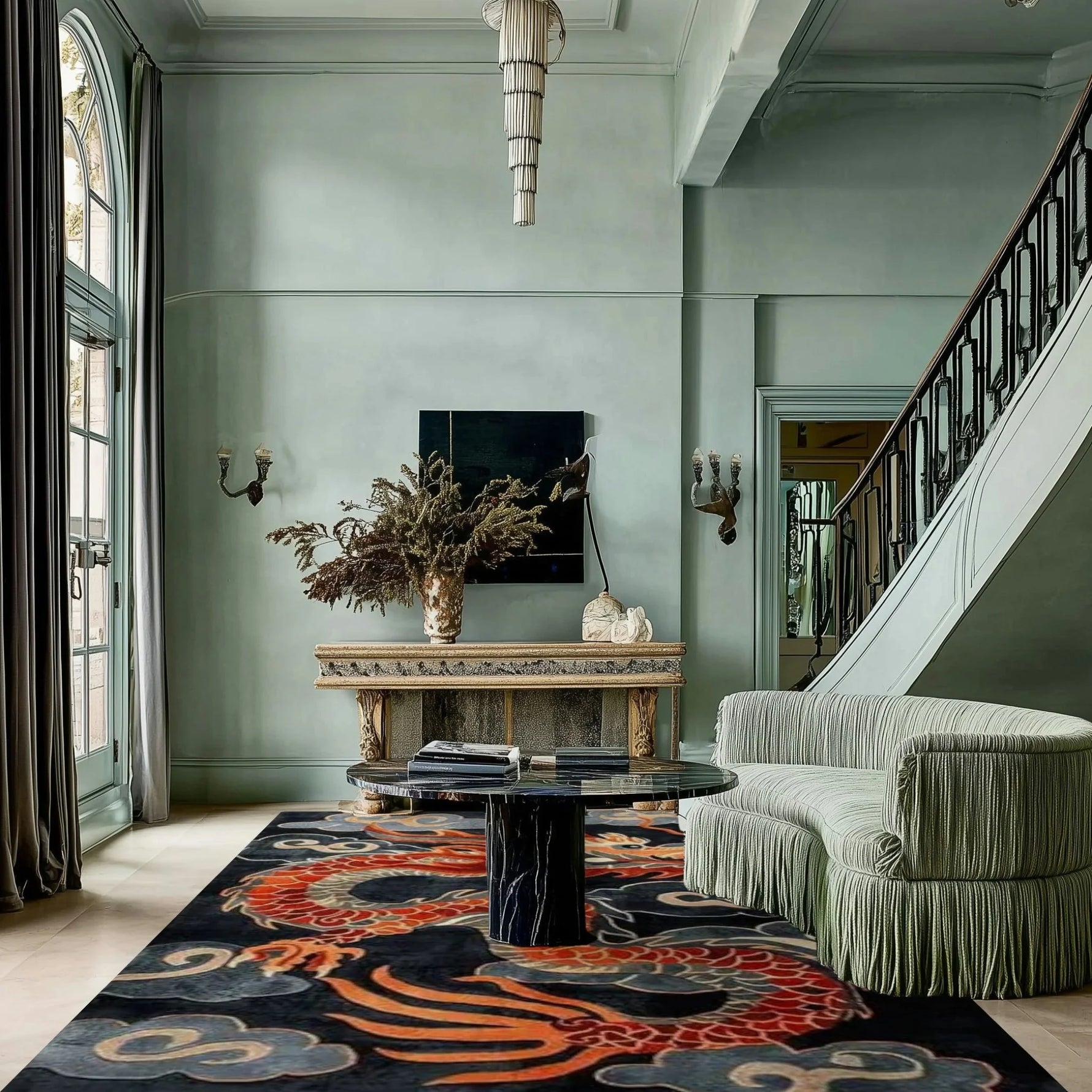 Dragon Wrath Hand Tufted Rug