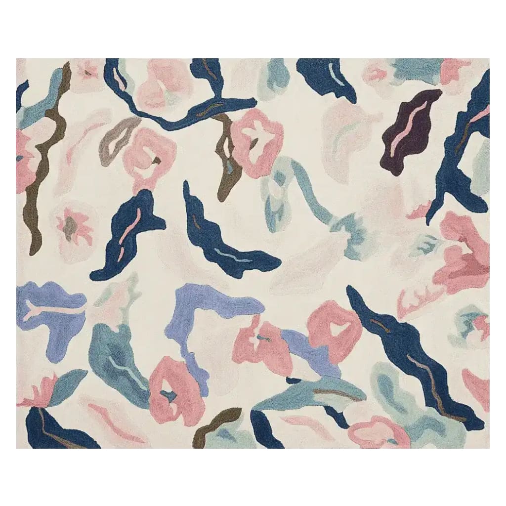 Discover the Dreamscape Mosaic Hand Tufted Area Rug, a contemporary wool rug perfect for living rooms. Featuring an abstract floral design in shades of pink, blue, and green, this 8x10 rug adds a modern touch to any space.