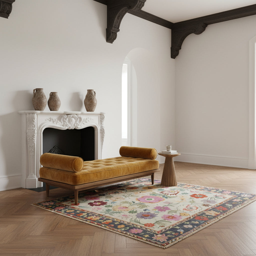 Dreamy Floral Hand Knotted Area Rug