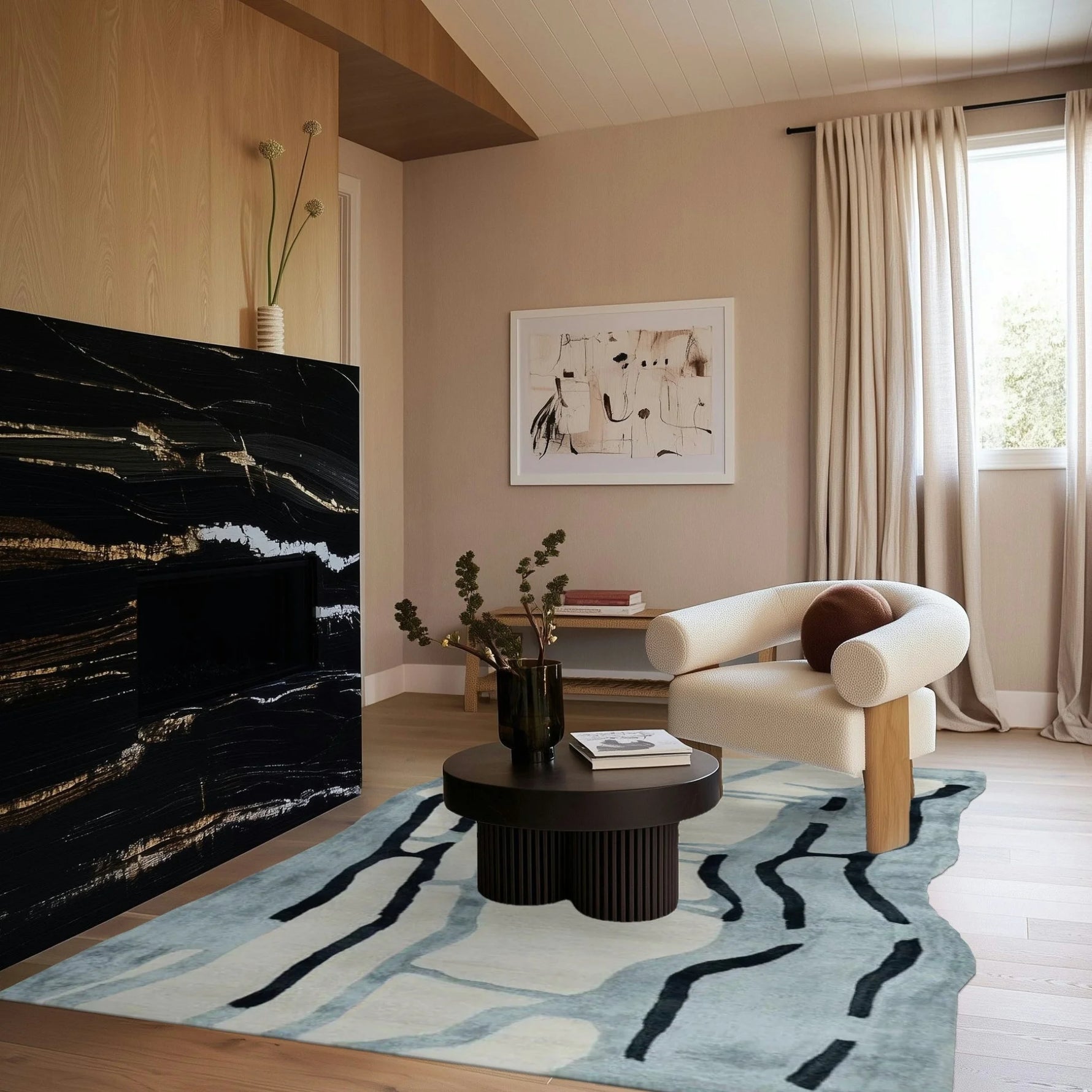 Drifting Lines Hand Tufted Rug