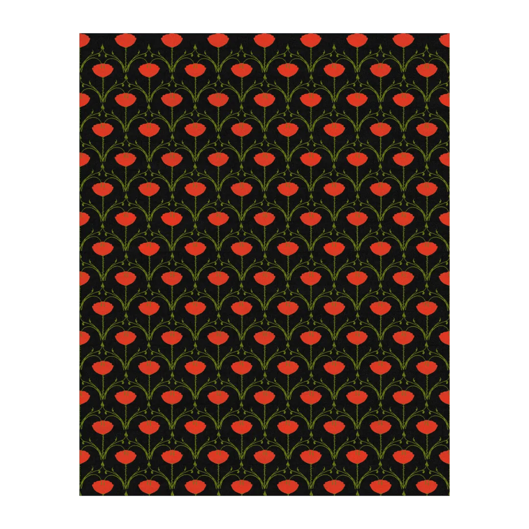 1001 Roses Hand Tufted Rug - Black