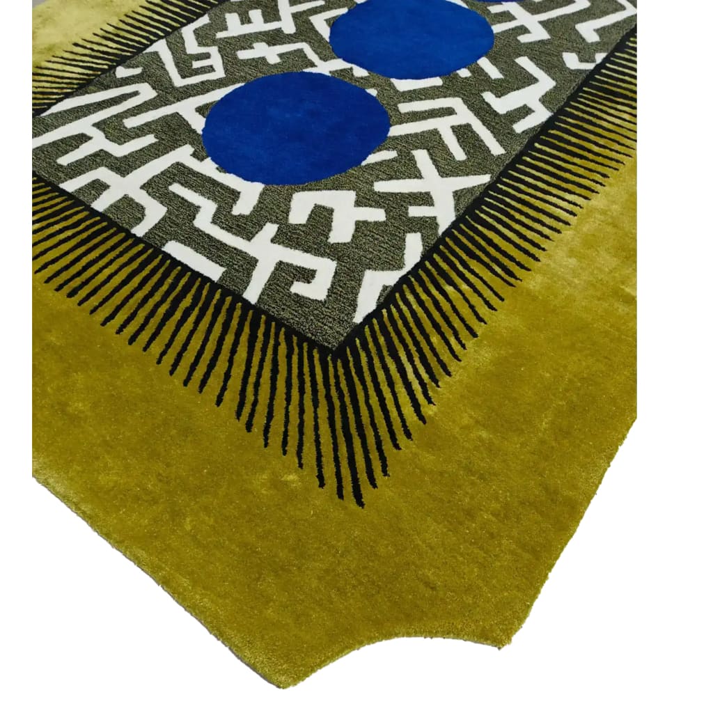 Edged Valley of the Suns Hand Tufted Wool Rug - Chartreuse - MAIA HOMES