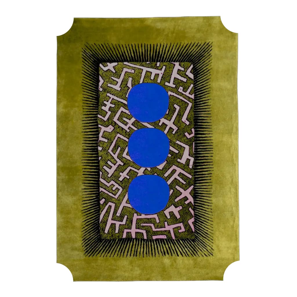 Edged Valley of the Suns Hand Tufted Wool Rug - Chartreuse
