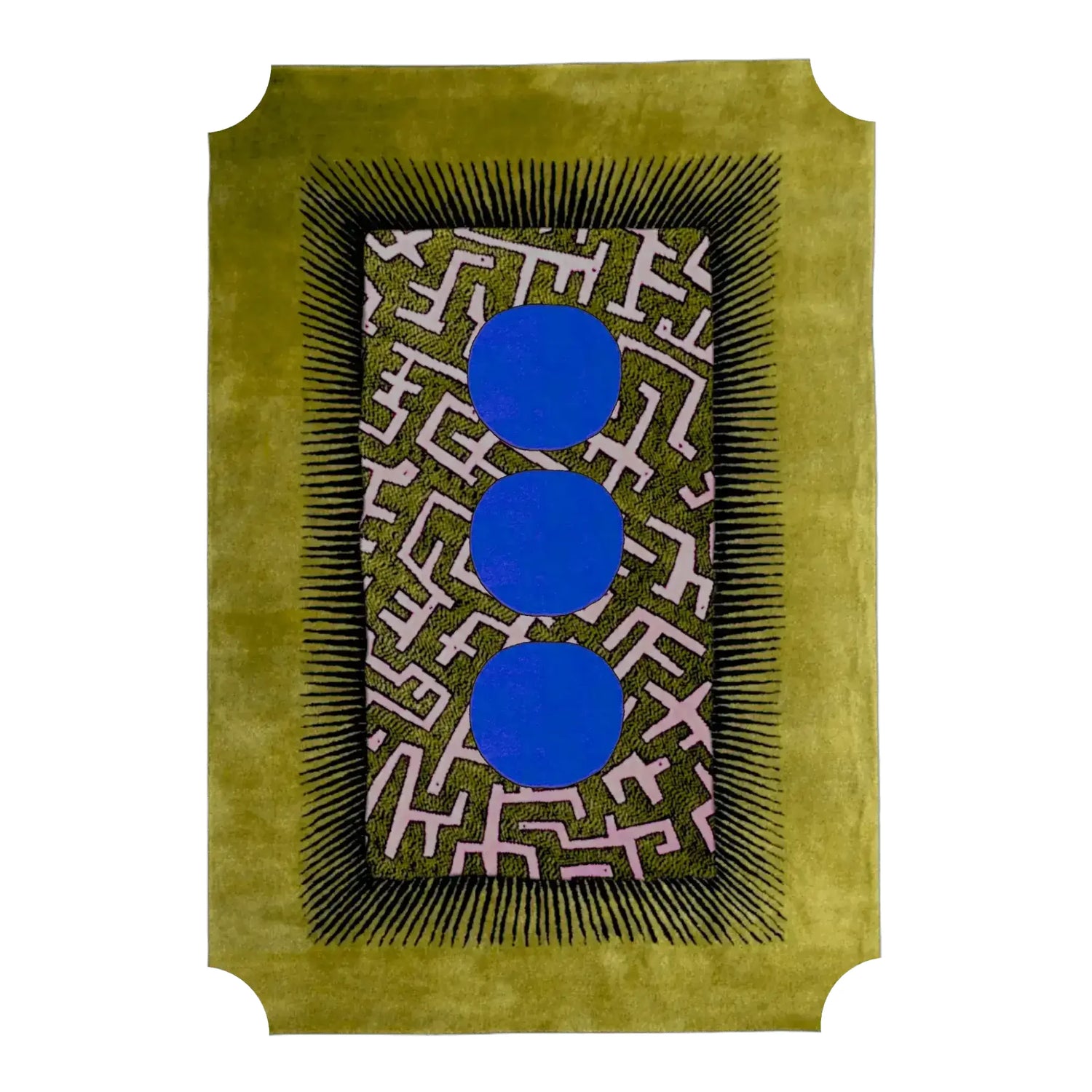 Edged Valley of the Suns Hand Tufted Wool Rug - Chartreuse